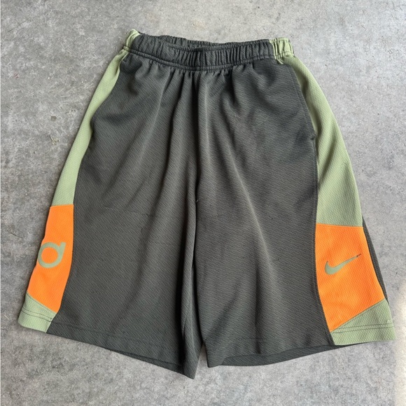 Nike Athletic Shorts Green and Orange Performance Cut - Picture 1 of 4